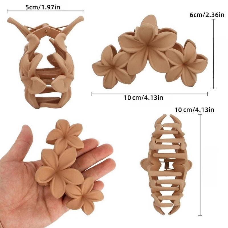 Women’s Minimalist Classic Style Flower Acetic Acid Sheets Hollow Out Hair Claws