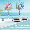 2Pcs Diamond Painting Acrylic Double Sided Flowers and Birds Wind Chime Suncatcher with Crystal Hanging Pendant