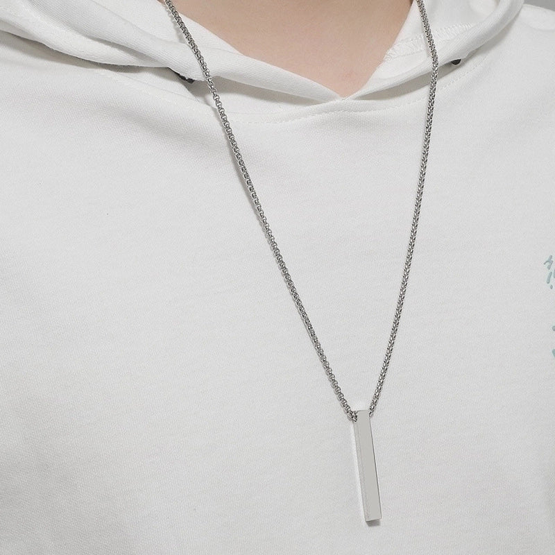 Minimalist Geometric Stainless Steel Titanium Steel Plating Men’s Pendant Necklace