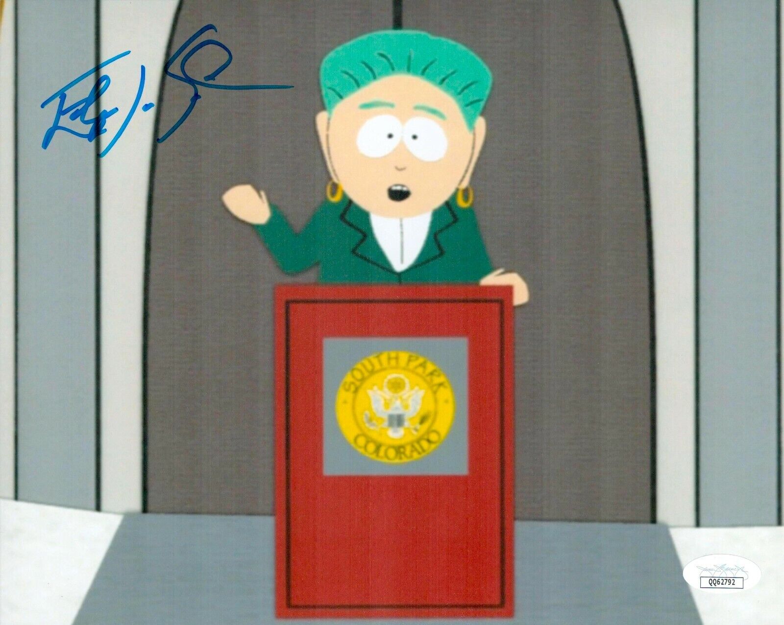 APRIL STEWART Signed 8x10 SOUTH PARK PRINCIPAL Photo Poster painting Autograph JSA COA Cert