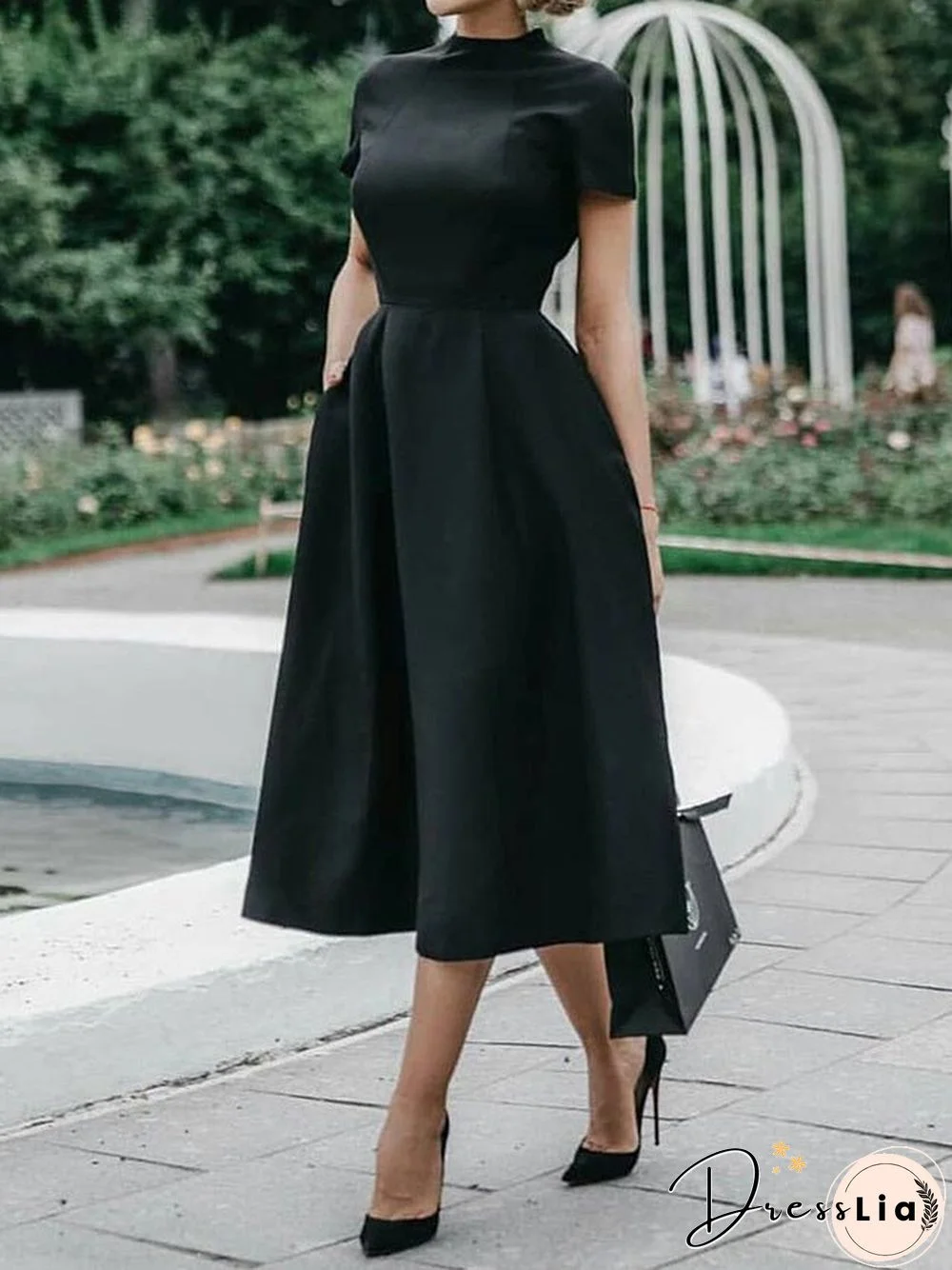 Women'S Dresses Round Neck Short Sleeve Slim Dress