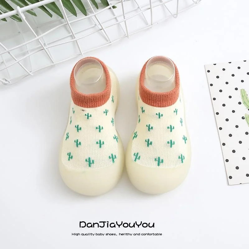 Baby Boys Girls Sock Shoes Autumn Non-slip Floor Socks Kids Soft Rubber Sole Toddler Shoes Socks Baby Socks with Rubber Soles