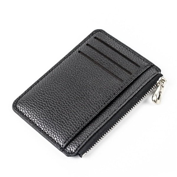 PURDORED 1 Pc Slim Women Card Holder PU Leather Unisex Zipper Business Card Case Men Credit Mini Cards Wallet Paspoorthoesje