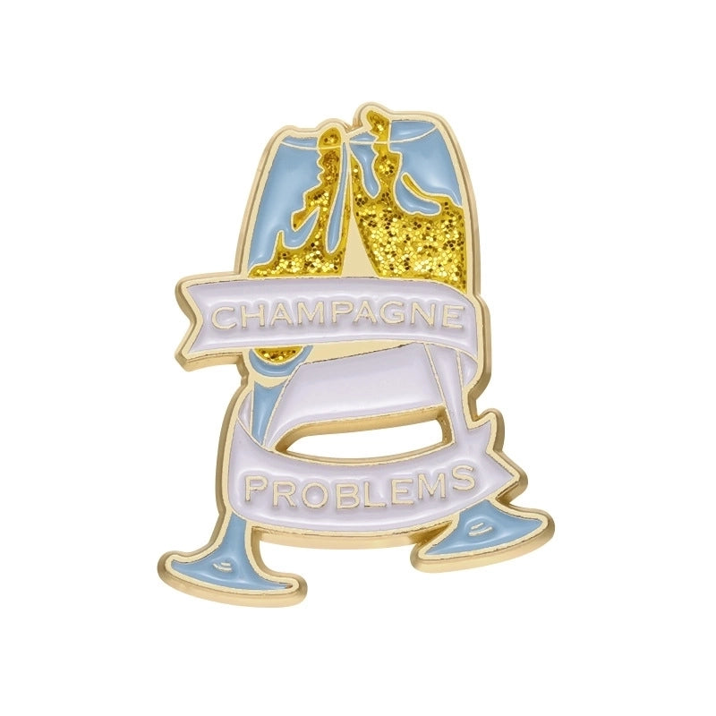 Cartoon Style Eye Wings Wine Glass Alloy Stoving Varnish Plating Unisex Brooches