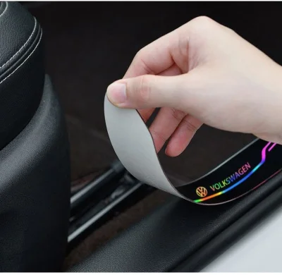 Acrylic mirror laser car welcome door sill strip(4PCS)