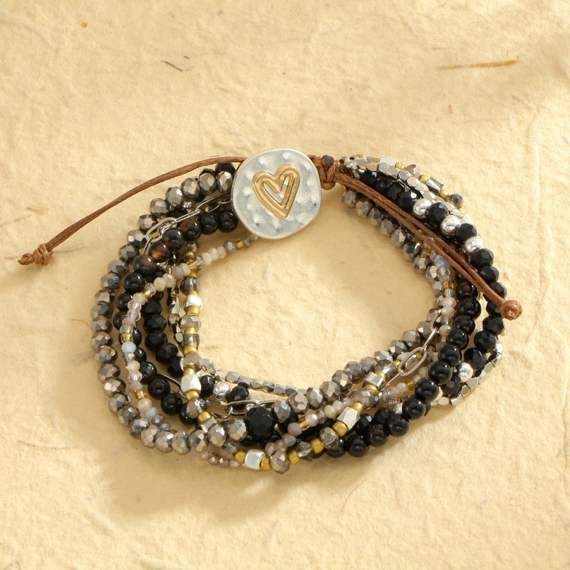 Bohemian Cross Round Heart Shape Gold Plated Crystal Beads Beaded Artificial Crystal Copper Bracelets