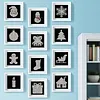 12Pcs DIY Pearl Painting Christmas for Home Wall Decor(15x15cm)