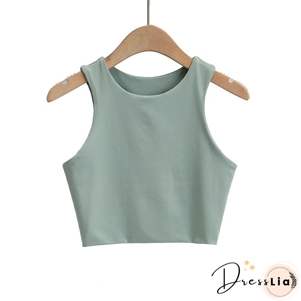 Summer Fashion Women Sexy Slim Tops O-neck Sleeveless Double Nylon Ladies Good Quality Tank Tops 6 Colors