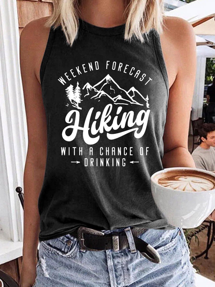Women's Weekend Forecast Hiking With A Chance Of Drinking Tank Top