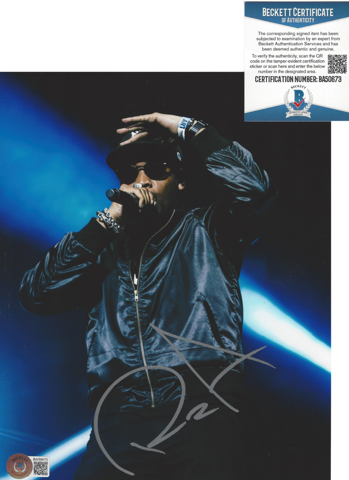 RZA WU-TANG CLAN LEADER SIGNED 8x10 Photo Poster painting HIP HOP LEGEND F BECKETT COA BAS