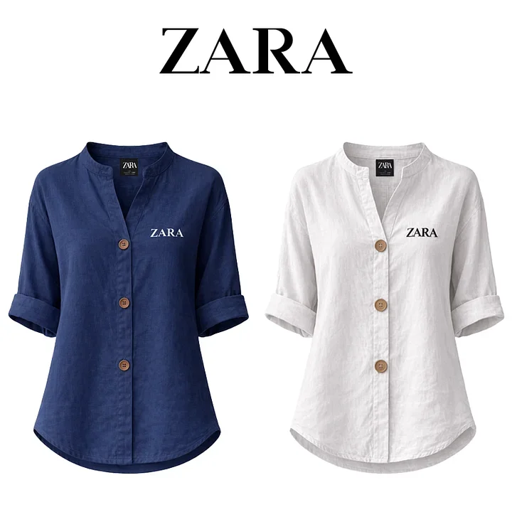 D&aacute;msk&eacute; bavlněn&eacute; a lněn&eacute; ko&scaron;ile ZARA&reg;Nov&eacute; &ndash; 2 kusy v balen&iacute;