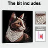 uk.everydayedeals DIY Pearl Painting With Frame - Handmade Self-Adhesive Pearls - Rich Cat(30*30cm)