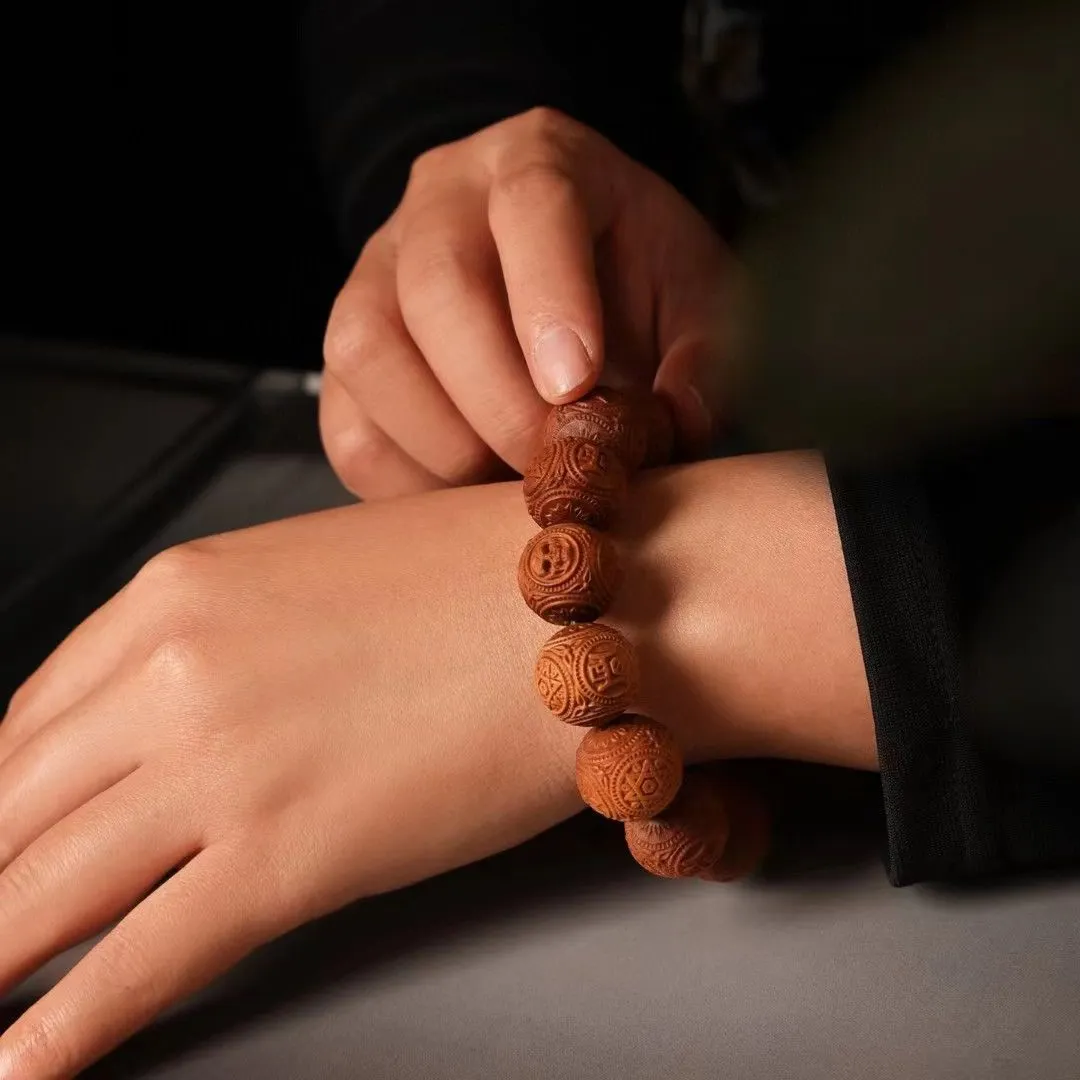 Skull Beads Laoshan Sandalwood 18mm 20mm Beads Bracelet