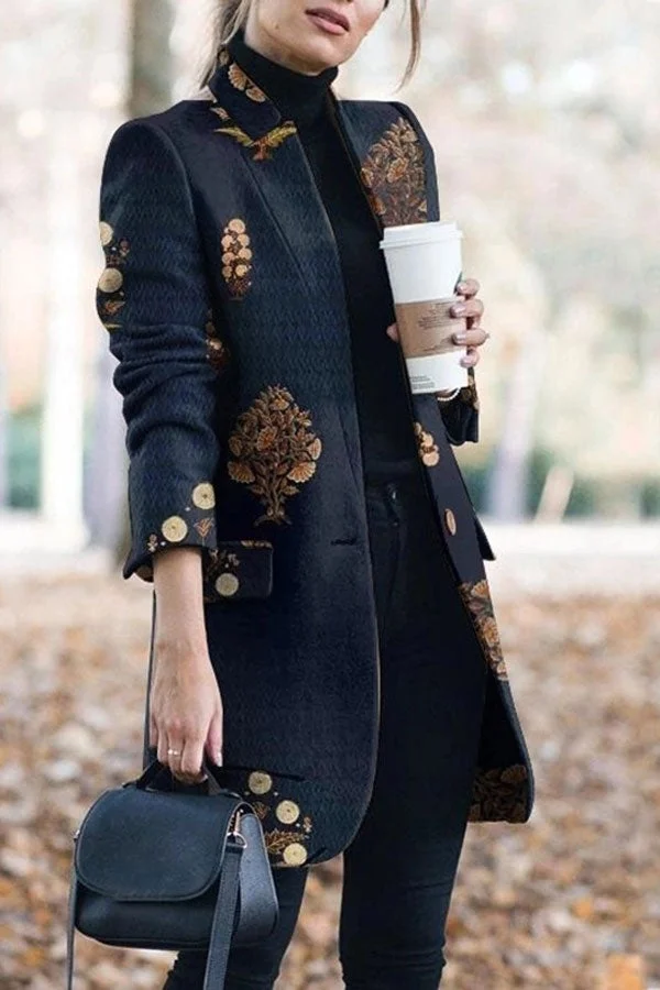 Fashion Autumn Print Coat