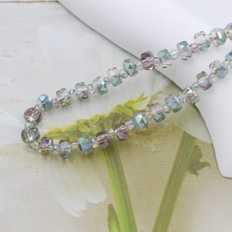 1 Set Diameter 6 Mm Hole 1~1.9mm Artificial Crystal Glass Glittery Beads