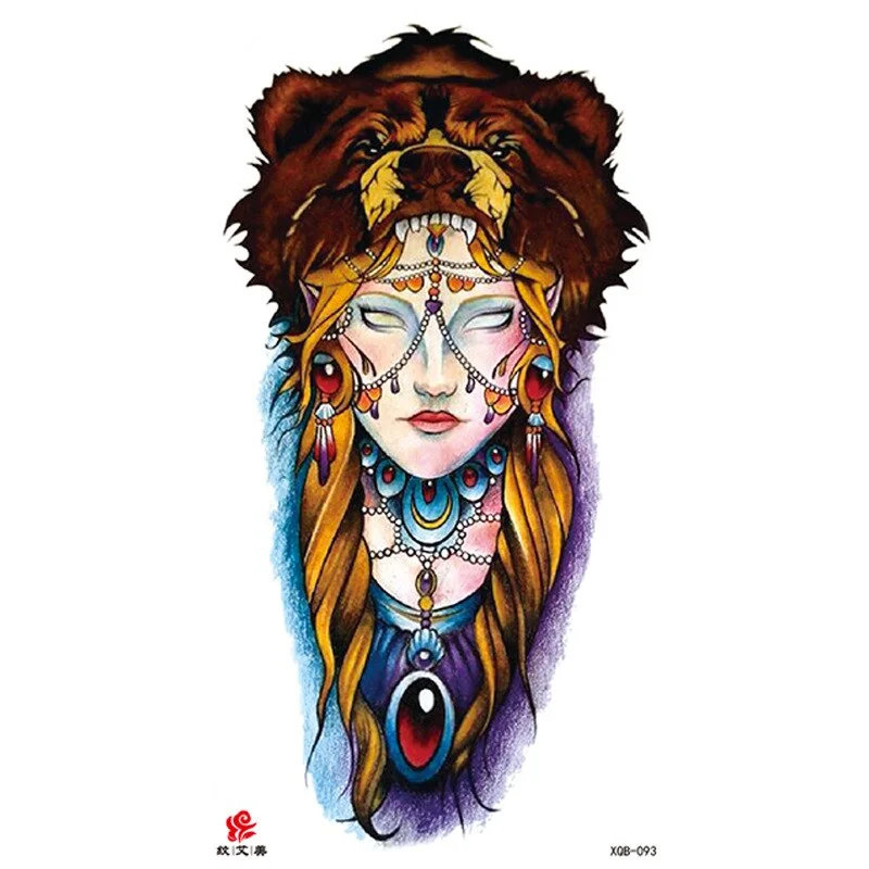 Sdrawing Temporary Tattoo Sticker Tiger Lion Wolf Mermaid Rose Arm Tattoo Hipster Tattoo Man Woman Tattoo Body Art Tatuajes