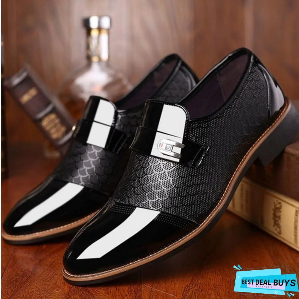 Men Wedding Shoes Patent Leather Oxford Shoes