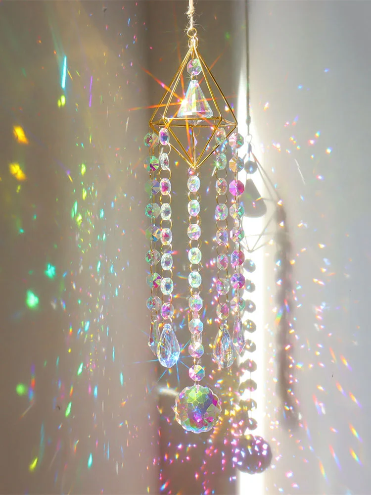 Wind Chime Pipa Prisms Crystals Catcher Hanging Drop Chandelier Ornaments