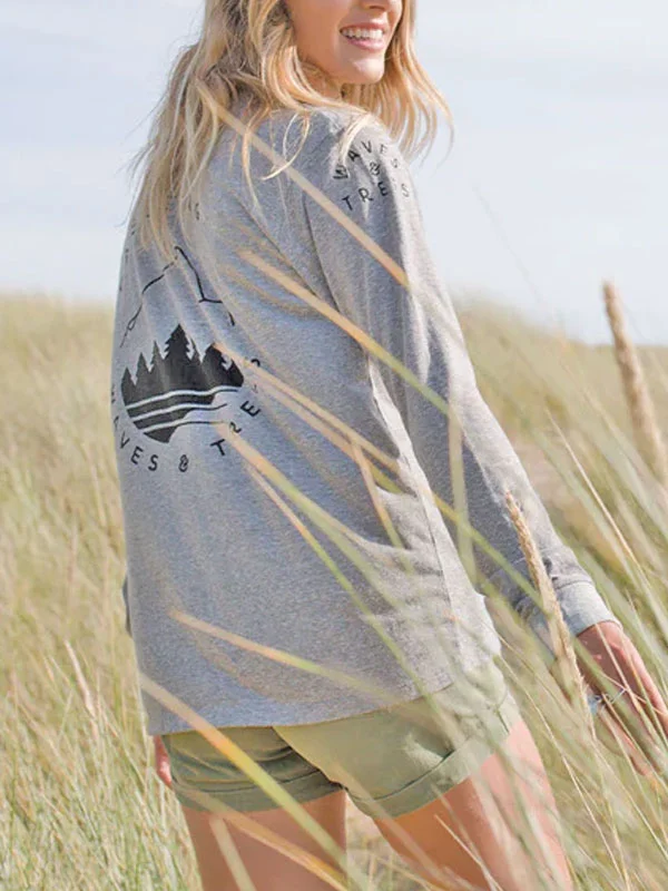 organic cotton outdoor ladies long sleeve tops