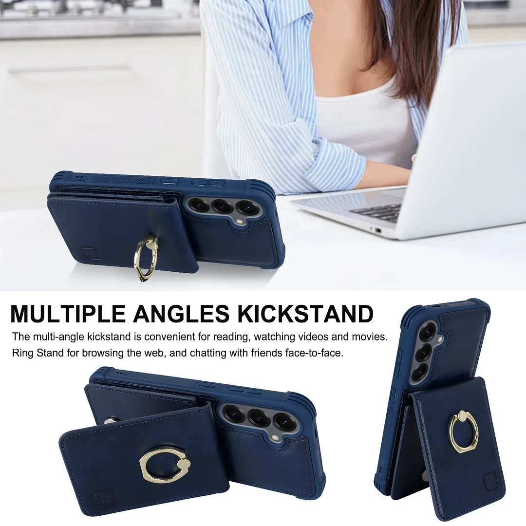 VANAVAGY Wallet Case Compatible for Galaxy S25 5G with Credit Card Holder and Coin Pocket