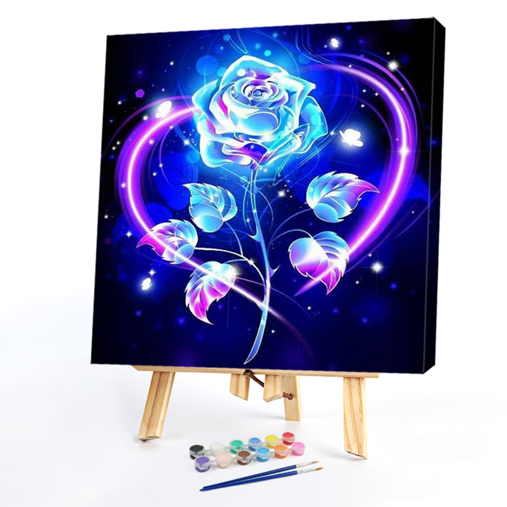 

40*40CM - Paint By Numbers - Blue Rose, 501 Original