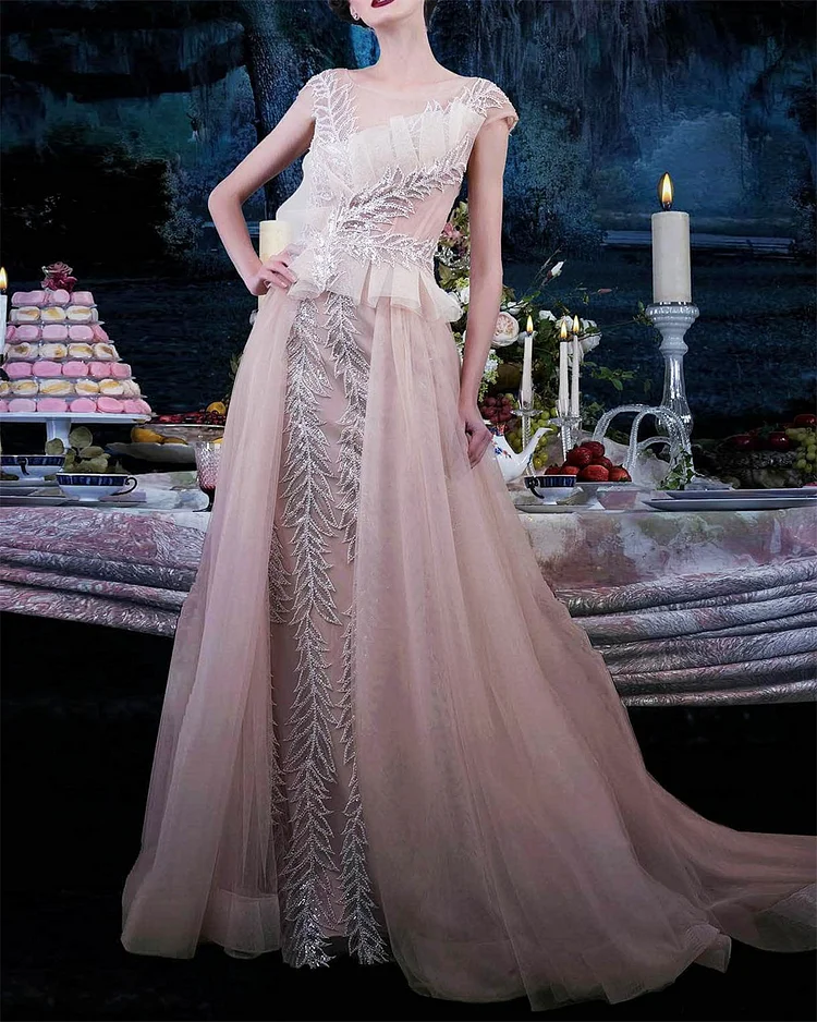 Women's V-neck Color Block Mesh Embroidery Dress