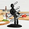 HITOMEN Kitchen Knife Set, Knife Set with Block, Knife Block with 5 Stainless Steel Knives