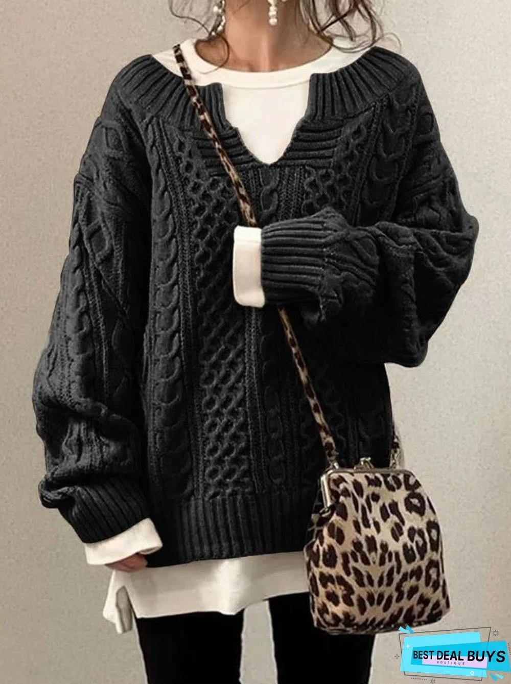 Hemp Pattern Sweater Casual Sweater