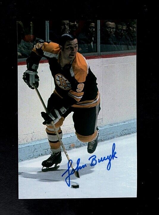 JOHN BUCYK-BOSTON BRUINS-NHL- AUTOGRAPHED COLOR 4X6 GLOSSY Photo Poster painting-HOF