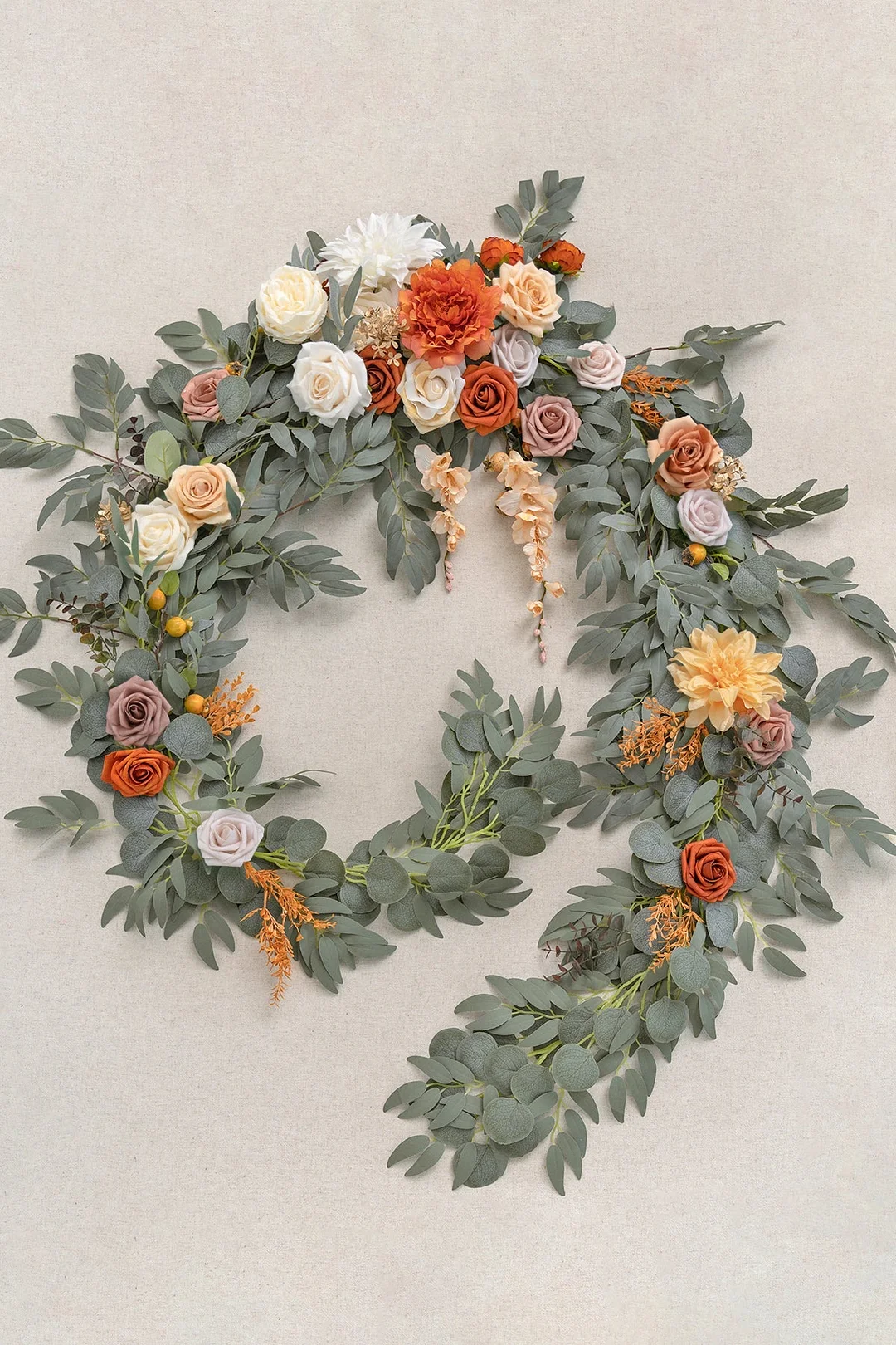 Head Table Flower Garland in Sunset Terracotta