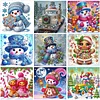 Bonhomme de neige partiel bricolage 5d kits d&rsquo;art en diamant &agrave; perceuse sp&eacute;ciale 30x30cm