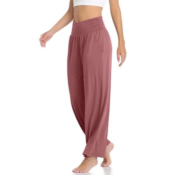 TARSE Womens Summer Wide Leg Pants Petite Casual Loose Yoga Sweatpants  Comfy Soft Lounge Pajama Flowy Pants Pockets(Black,S) at  Women's  Clothing store