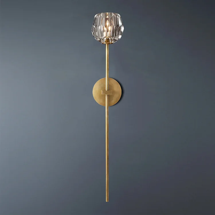 Crystal Wall Mounted Lights, Mega Clear Crystal Led Wall Lights, Long Rod Wallchiere for Bedroom Vjlight