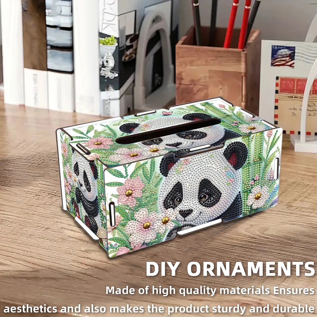 Wooden Diamond Painting Tissue Box for Home and Office Decoration(CZH003)