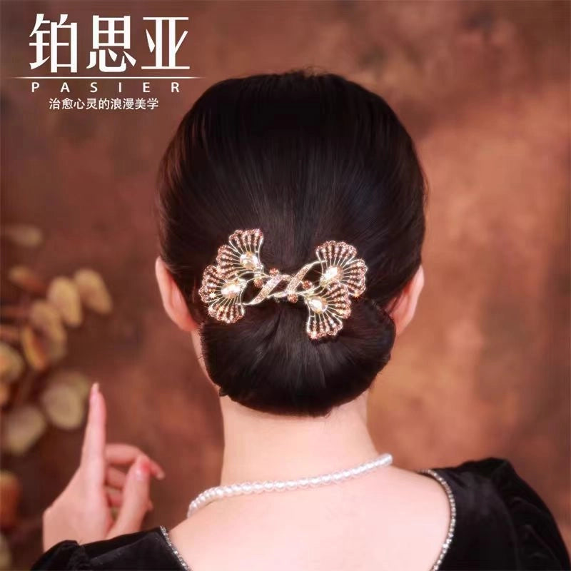 Women’s Minimalist Peacock Feather Flower Alloy Plating Inlay Rhinestones Hair Band