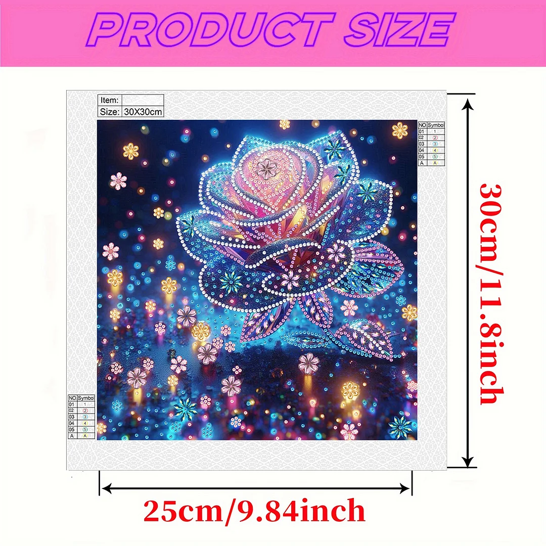 Flowers - Diamond Painting - Partial Special Shaped Drill(Canvas|30*30cm)