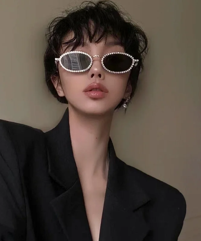 Boutique Stylish Black Zircon Sunglasses