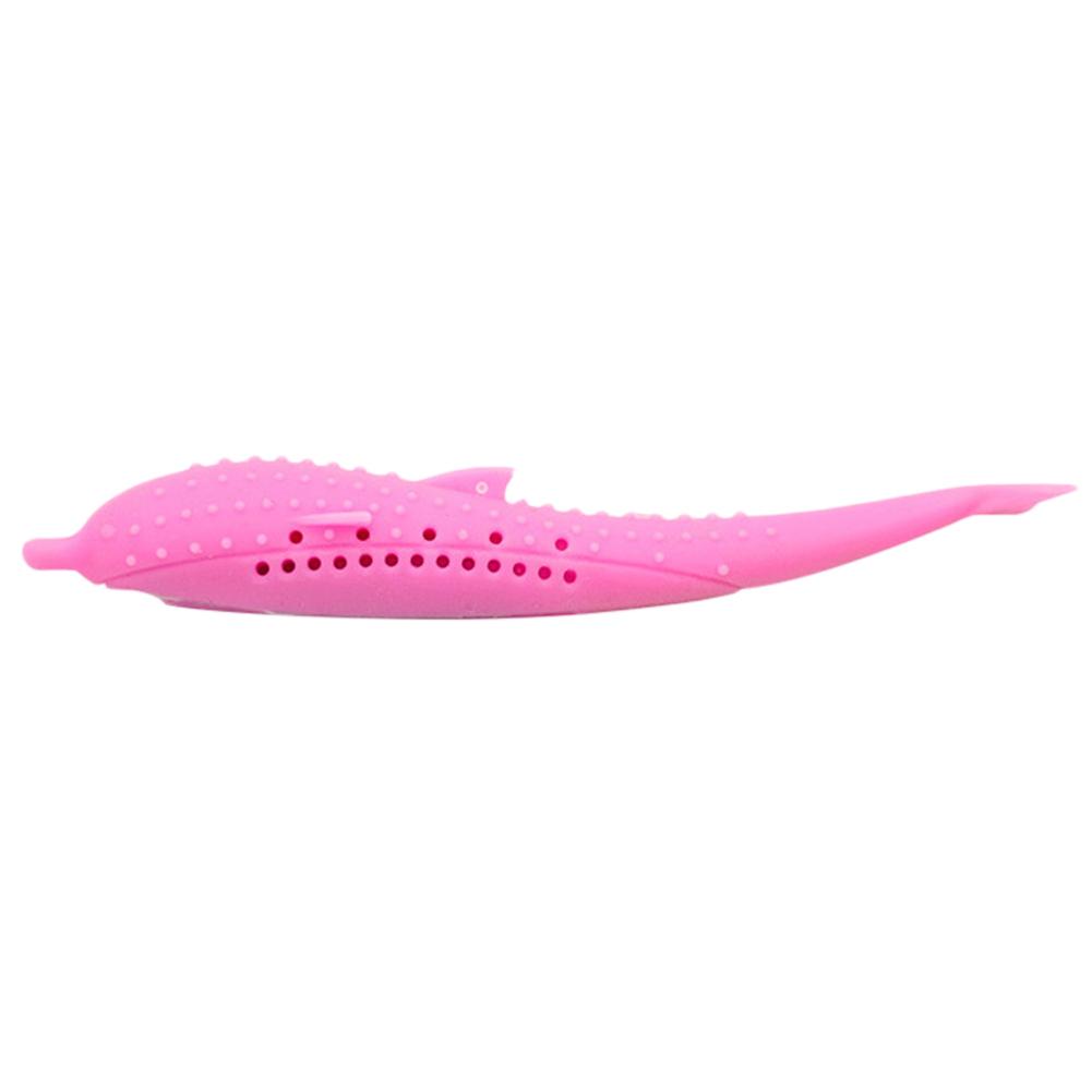 

Cat Toothbrush Fish Toy Catnip Silicone Teeth Cleaning Molar Stick, Red, 501 Original