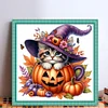 Pumpkin Cat-11CT Stamped Cross Stitch 40*40cm/15.75*15.75in