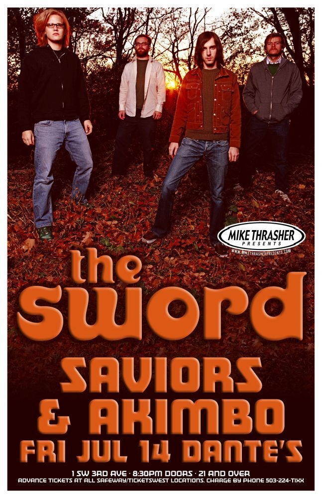 THE SWORD 2006 Gig POSTER Age Of Winters Portland Oregon Concert