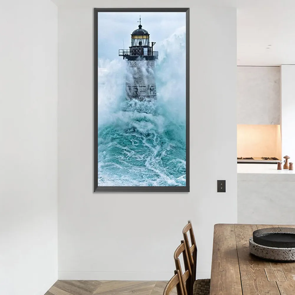Diamond Painting - Full Round Drill - Seaside Lighthouse(40*80cm)