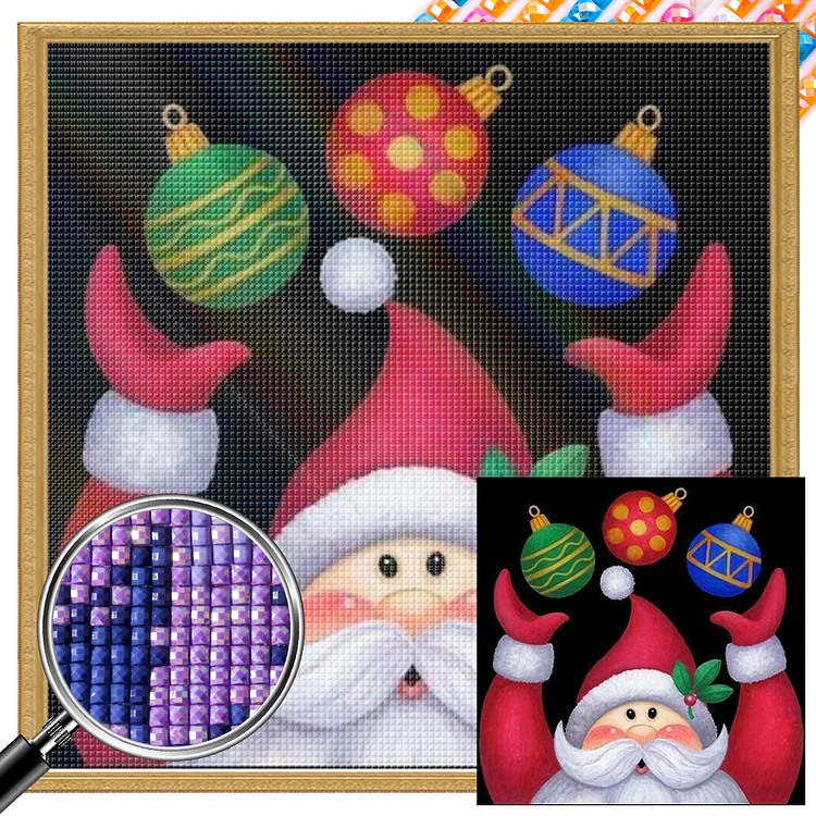 Cute Santa Claus 30*30CM(Canvas) AB Square Drill Diamond Painting gbfke