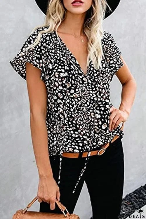 V Neck Loose Blouse
