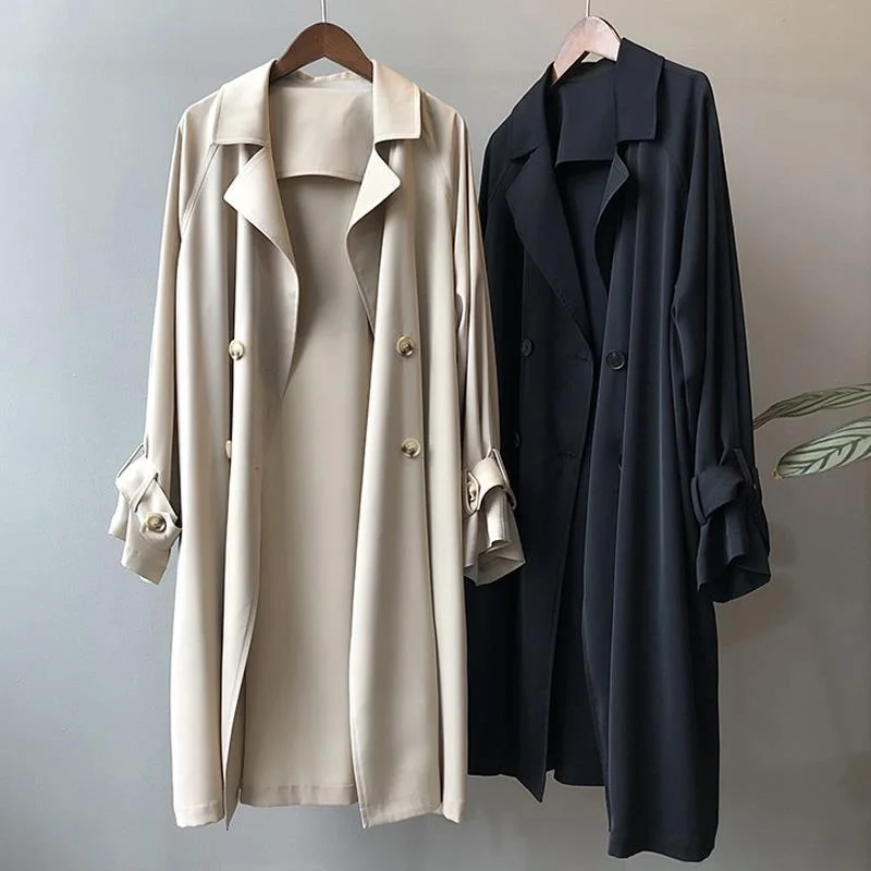Brownm Brownm Women In The Long-Term Small 2025 Spring And Autumn New French Temperament Large-Size British Wind Droop Thin Coat
