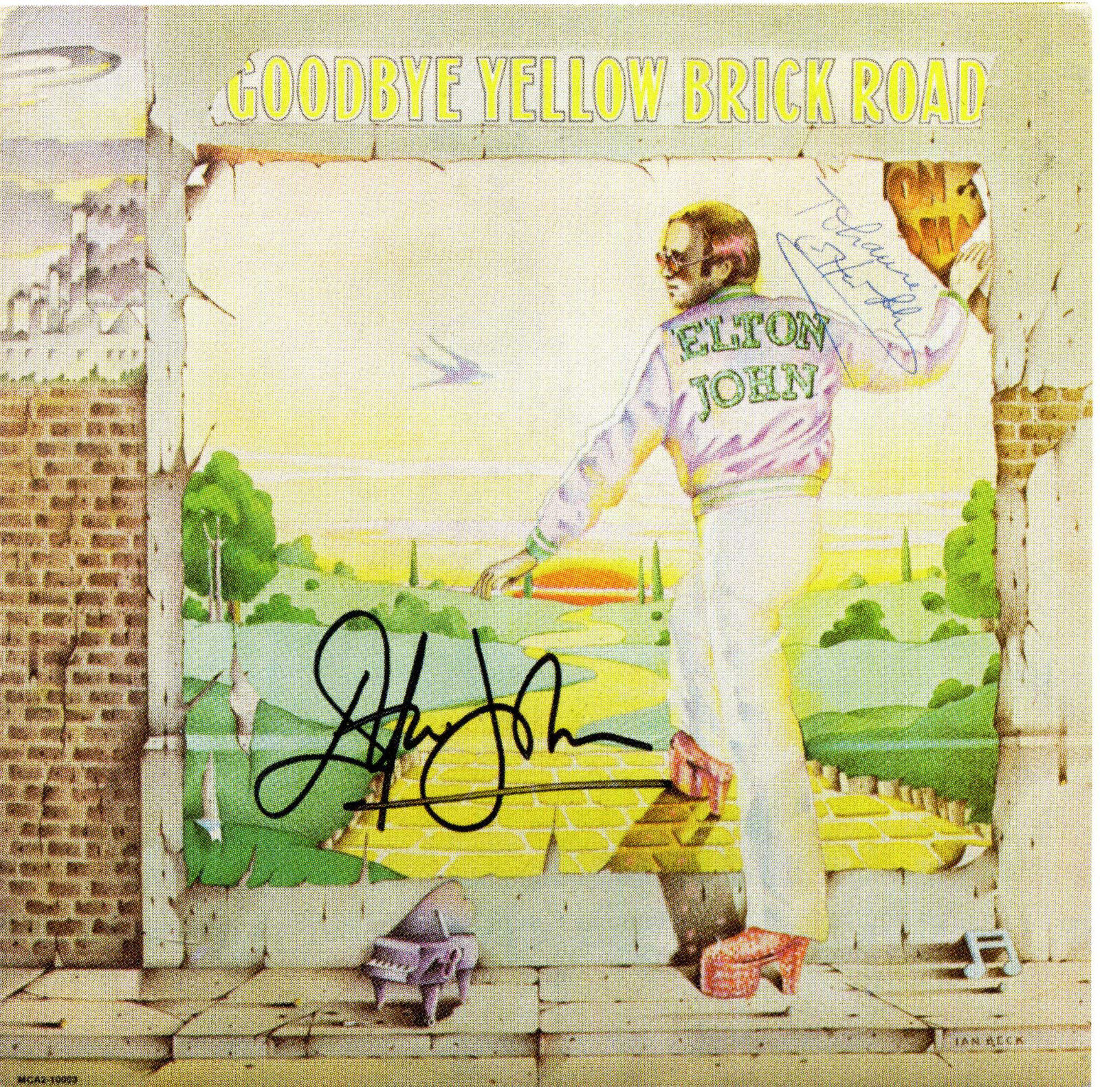 ELTON JOHN Signed 'Goodbye Yellow Brick Road' Photo Poster paintinggraph - Singer - preprint