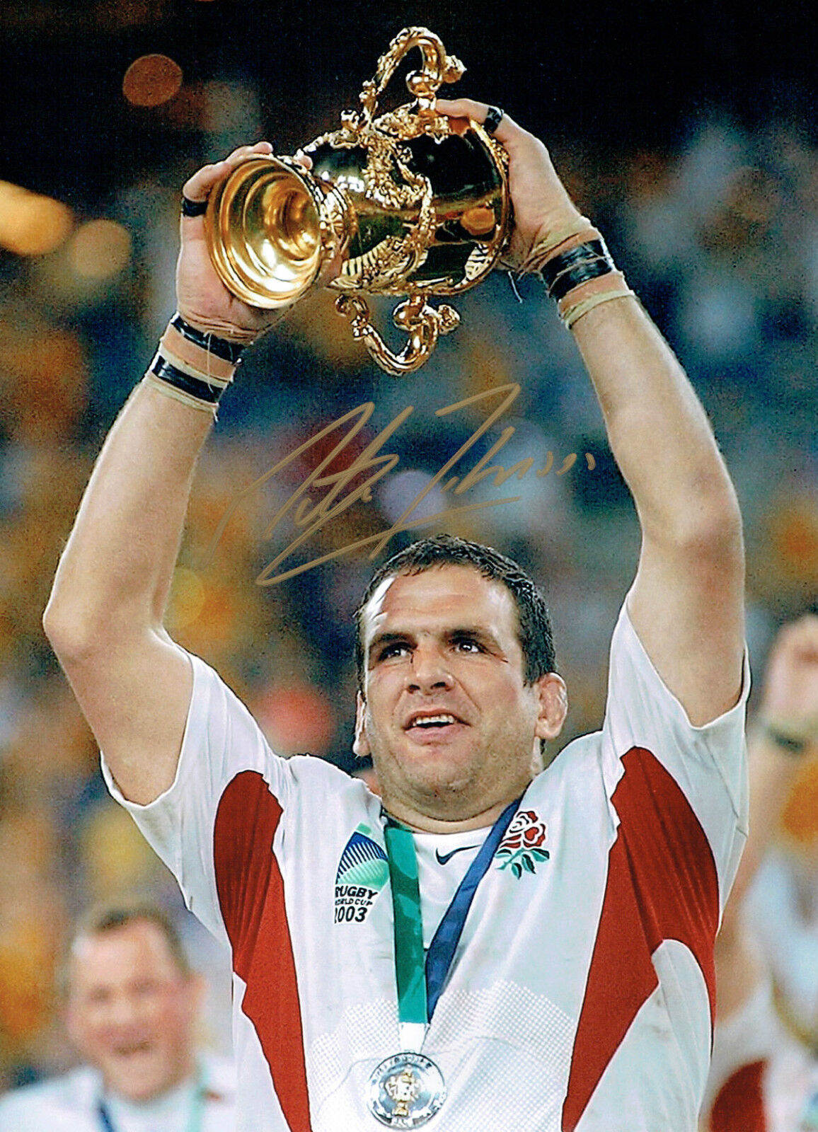 Martin JOHNSON Signed Autograph 16x12 ENGLAND RUGBY World Cup Photo Poster painting B AFTAL COA