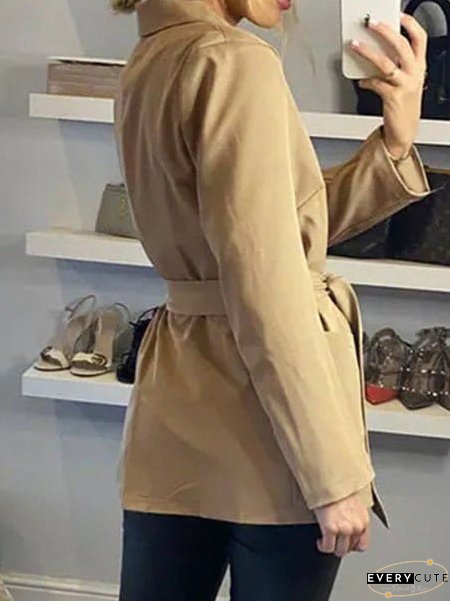 Solid Color Long Sleeve Blazer