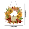 DIY Acrylic Special Shaped Diamond Painting Fall Wreath Ornament Hanging Kit