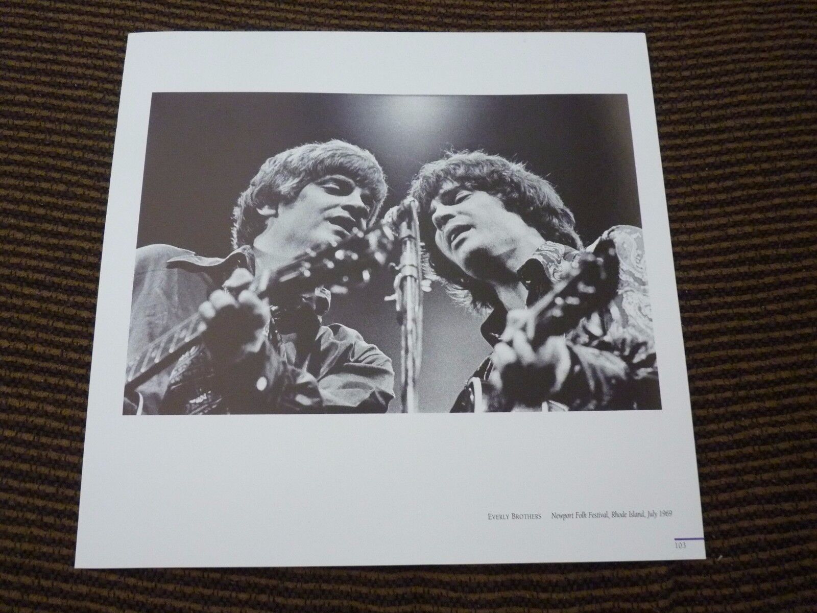 Single Page Everly Brothers Coffee Table Book Photo Poster painting