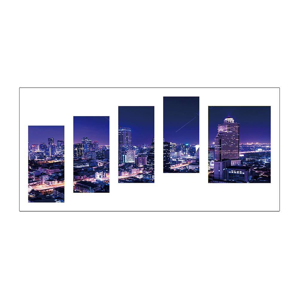

95*45CM - Multi-picture Round Drill Diamond Painting - 5pcs City, 501 Original